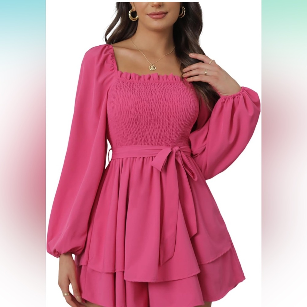 Chic Pink Smocked Romper